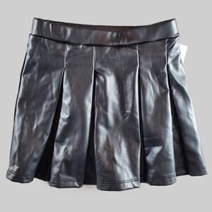 Jumping Beans Girls‎ 3T Black Pleated Pleather Scooter Skort New